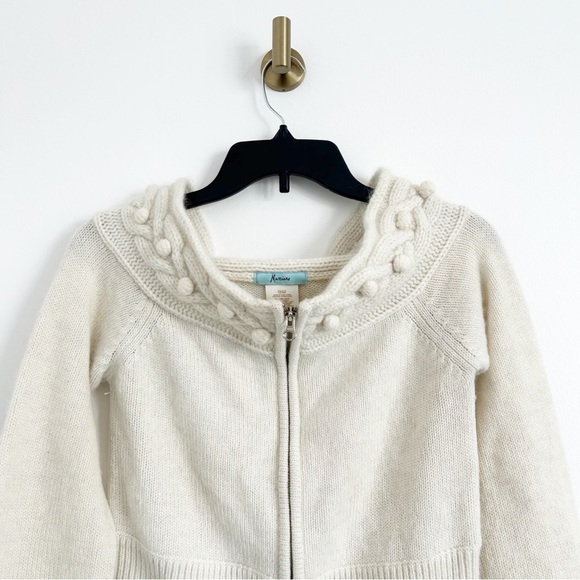 Vintage Marciano Wool Angora Ivory Off Shoulder Zip Front Knit Sweater Size M - Picture 2 of 7